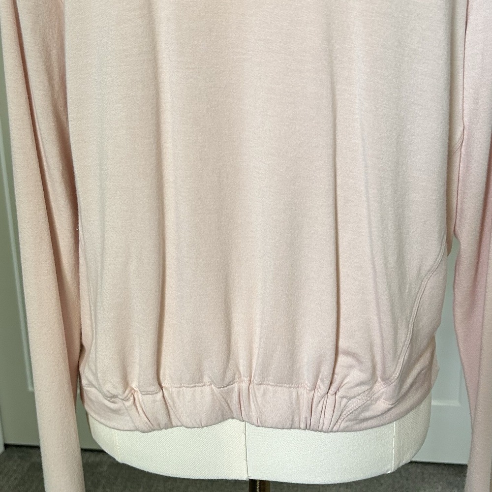 Athleta Twist Front Sweatshirt Womens M Blush Pink Modal Long Sleeve Nirvana - Picture 3 of 10